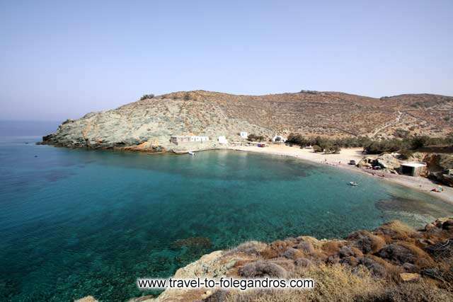 Panoramic view of the beautiful beach of Agios Georgios at the northern part of Folegandros. FOLEGANDROS PHOTO GALLERY - Agios Georgios beach by Ioannis Matrozos