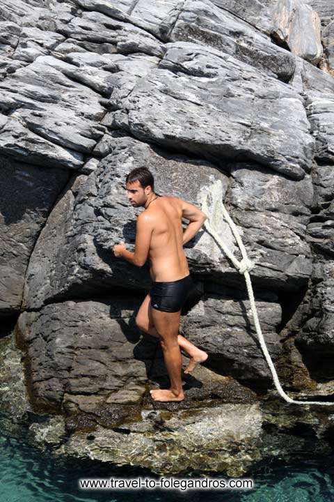 The tour guide serving also the needs of anchoring FOLEGANDROS PHOTO GALLERY - Konstantinos by Ioannis Matrozos