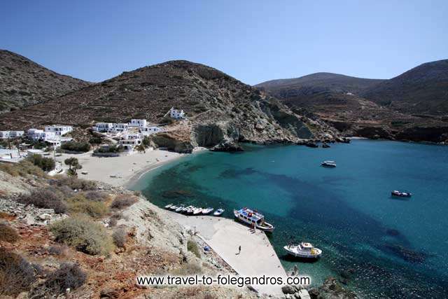 View of Agali beach and the small dock with the boats FOLEGANDROS PHOTO GALLERY - Agali bay by Ioannis Matrozos