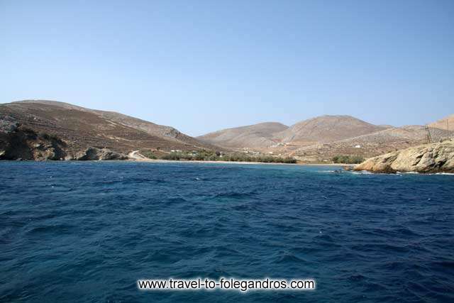 View of Livadi beach from the sea FOLEGANDROS PHOTO GALLERY - Livadi Beach by Ioannis Matrozos