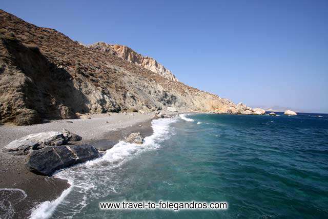 View of the beautiful beach of Katergo, one of the beaches accessible only by boat FOLEGANDROS PHOTO GALLERY - Katergo Beach by Ioannis Matrozos