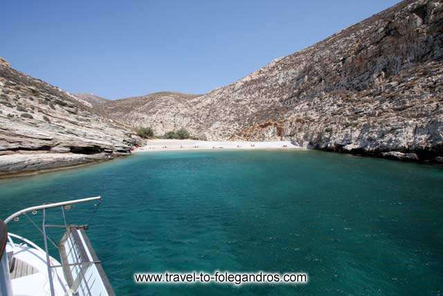 View of Livadaki beach from the sea FOLEGANDROS PHOTO GALLERY - Livadaki beach by Ioannis Matrozos