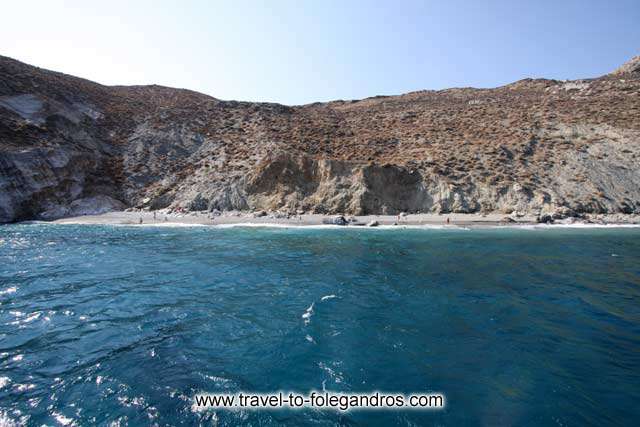 View of Katergo beach from the boat FOLEGANDROS PHOTO GALLERY - Katergo beach by Ioannis Matrozos