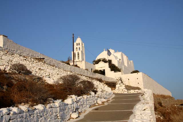 Panagia - View of Virgin Mary monastery from the pathway by Ioannis Matrozos