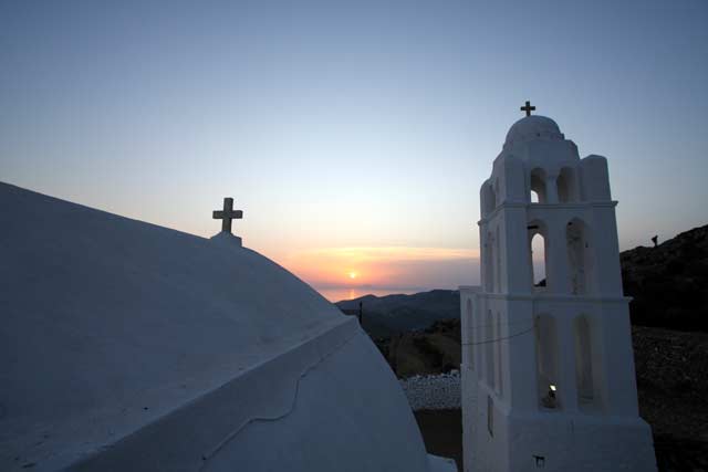 Panagia - View of the sunset from the top of the church by Ioannis Matrozos