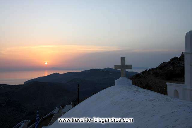 Sunset - Sunset at the church of the Virgin Mary by Ioannis Matrozos